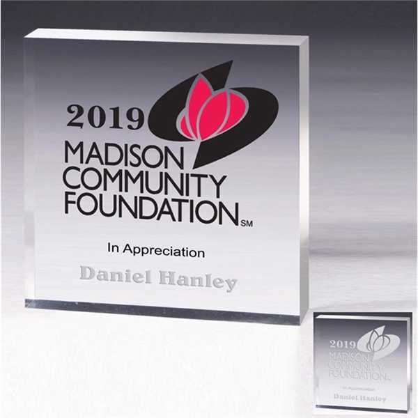 4" x 4" x 1/2" square paperweight made of acrylic.... from ASI 62660 Innovation Line