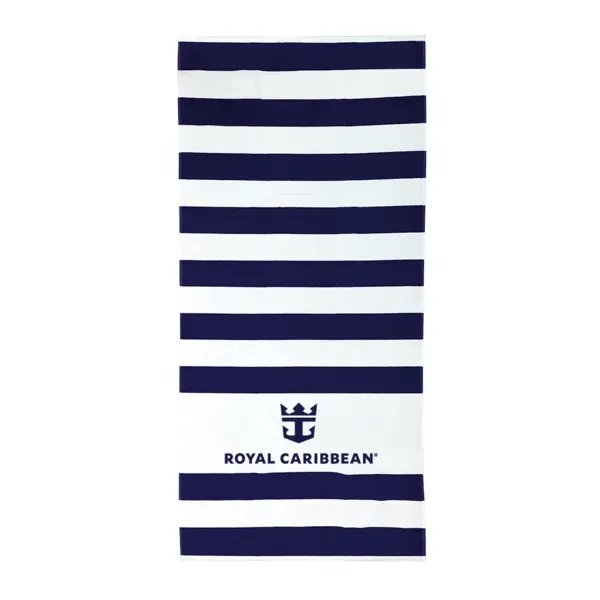 60" x 30" beach towel with cabana stripes design.... from ASI 88060 Snugz/USA Inc