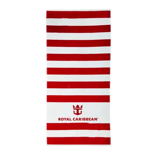 60" x 30" beach towel with cabana stripes design.... from ASI 88060 Snugz/USA Inc