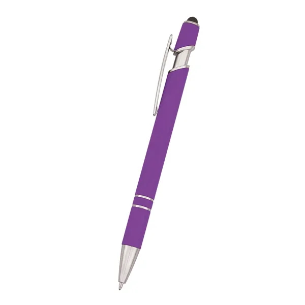 Roslin pen measuring 5 1/2" with a plunger-action mechanism and stylus... from ASI 61125 Hit Promotional Products / Hit®