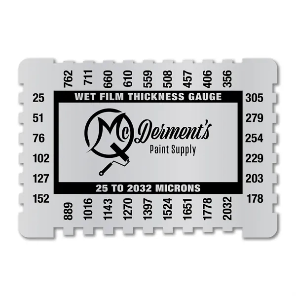 Metalphoto® 3.25" x 2.25" .032 Aluminum Wet Film Thickness Gauge measuring... from ASI 53430 Executive Line / Executive Line®