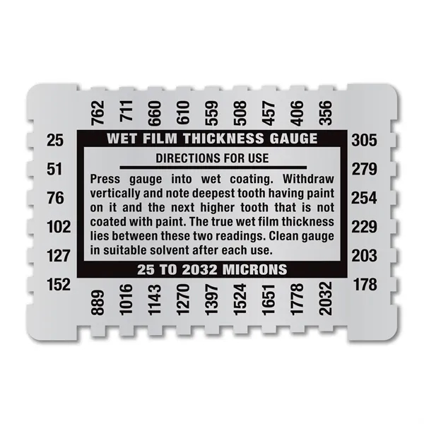 Metalphoto® 3.25" x 2.25" .032 Aluminum Wet Film Thickness Gauge measuring... from ASI 53430 Executive Line / Executive Line®