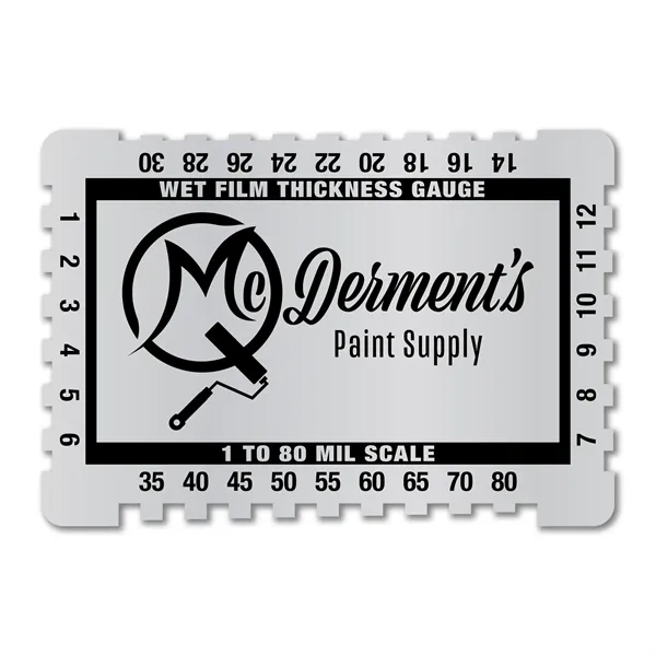 Metalphoto® 3.25" x 2.25" .032 Aluminum Wet Film Thickness Gauge measuring... from ASI 53430 Executive Line / Executive Line®