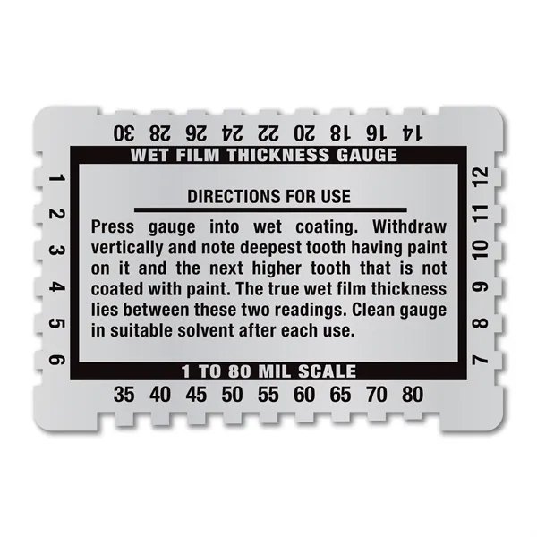 Metalphoto® 3.25" x 2.25" .032 Aluminum Wet Film Thickness Gauge measuring... from ASI 53430 Executive Line / Executive Line®