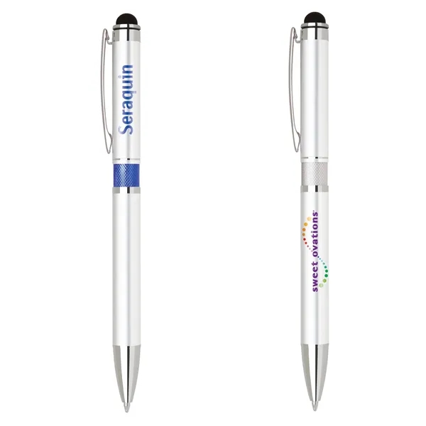 Click action aluminum anodized ballpoint pen in smooth silver color and... from ASI 68190 Lungsal / Lungsal