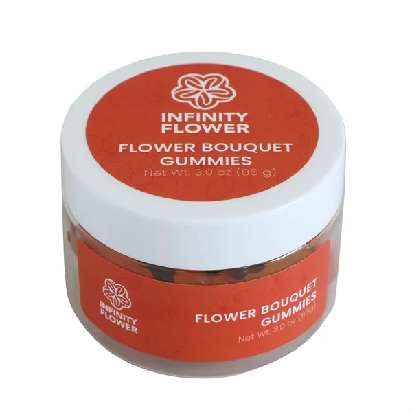 Fruit-flavored flower gummy candy assortment in a 3 oz small jar.... from ASI 61966 HPG / SugarSpot