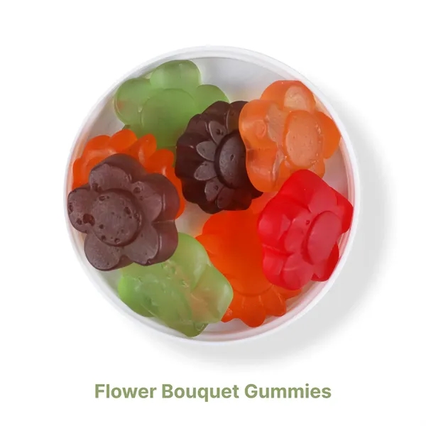 Fruit-flavored flower gummy candy assortment in a 7 oz large jar.... from ASI 61966 HPG / SugarSpot
