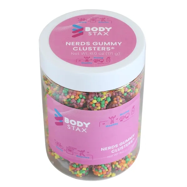 Rainbow-colored Nerds Gummy Clusters® candy in a 7 oz large jar.... from ASI 61966 HPG / SugarSpot