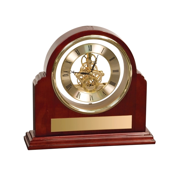 9 1/4" x 9" rubber wood clock with arch design, gold... from ASI 74601 Calico