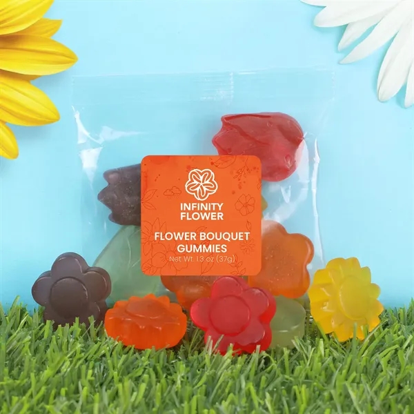 Fruit-flavored flower gummy candy assortment in an individual 1.3 oz taster... from ASI 61966 HPG / SugarSpot