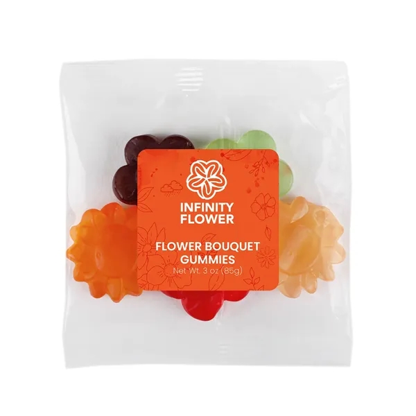 Fruit-flavored flower gummy candy assortment in an individual 1.3 oz taster... from ASI 61966 HPG / SugarSpot