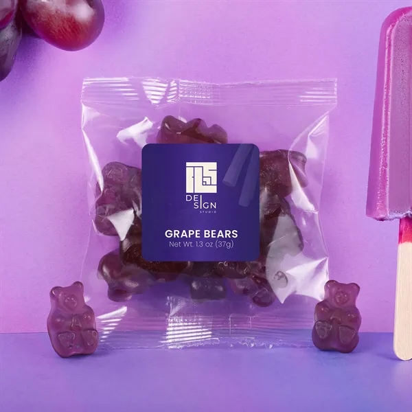 Purple grape-flavored gummy bears in an individual 1.3 oz taster packet.... from ASI 61966 HPG / SugarSpot