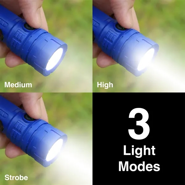 Rechargeable flashlight with 3 light modes and built-in clip.... from ASI 61966 HPG / Beacon Promotions