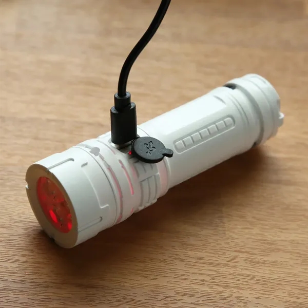 Rechargeable flashlight with 3 light modes and built-in clip.... from ASI 61966 HPG / Beacon Promotions