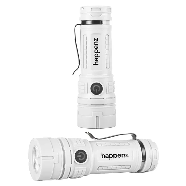 Rechargeable flashlight with 3 light modes and built-in clip.... from ASI 61966 HPG / Beacon Promotions