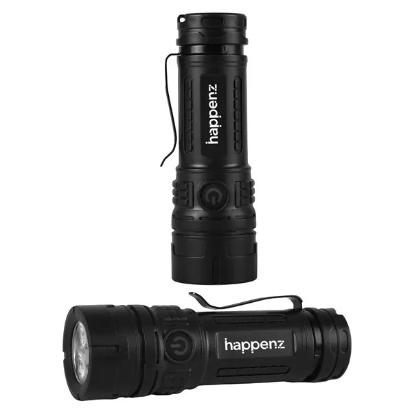 Rechargeable flashlight with 3 light modes and built-in clip.... from ASI 61966 HPG / Beacon Promotions