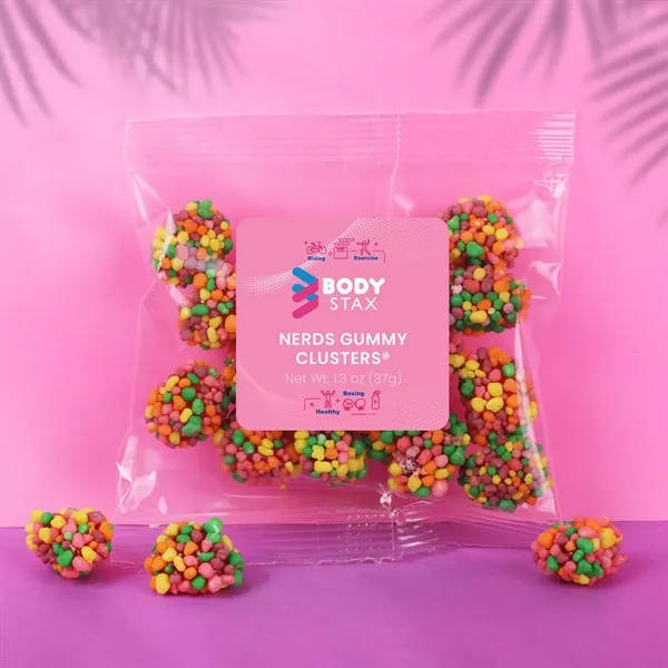 Rainbow-colored Nerds Gummy Clusters® candy in an individual 1.3 oz taster... from ASI 61966 HPG / SugarSpot