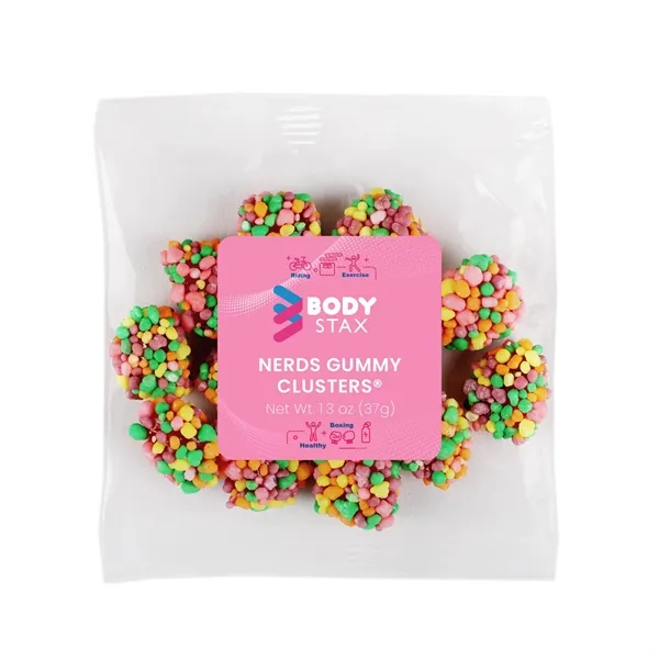 Rainbow-colored Nerds Gummy Clusters® candy in an individual 1.3 oz taster... from ASI 61966 HPG / SugarSpot
