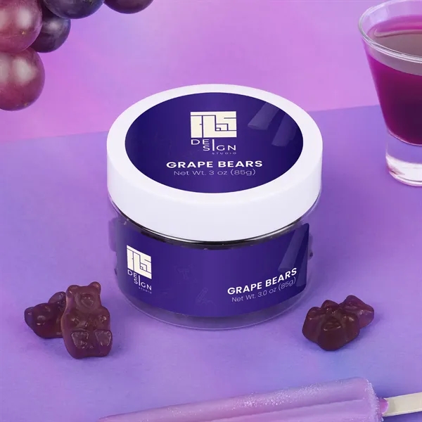 Purple grape-flavored gummy bears in a 3 oz small jar.... from ASI 61966 HPG / SugarSpot