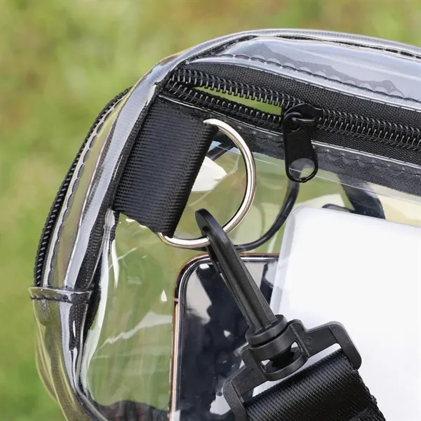 Clear fanny-pack style crossbody with two compartments, with adjustable strap, and... from ASI 61966 HPG / Best Promotions USA