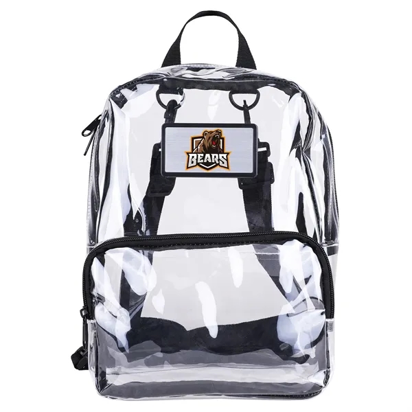 Stadium-approved clear PVC backpack with removable straps, D-rings for custom options,... from ASI 61966 HPG / Best Promotions USA