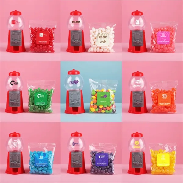 Mini candy dispenser with a candy taster packet and retail packaging.... from ASI 61966 HPG / SugarSpot