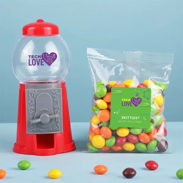 Mini candy dispenser with a candy taster packet and retail packaging.... from ASI 61966 HPG / SugarSpot