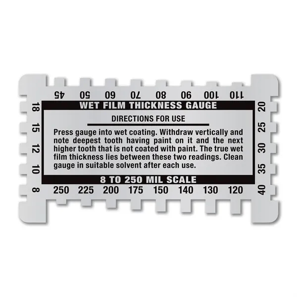 Metalphoto® 3.5" x 2" .032 Aluminum Wet Film Thickness Gauge measuring... from ASI 53430 Executive Line / Executive Line®