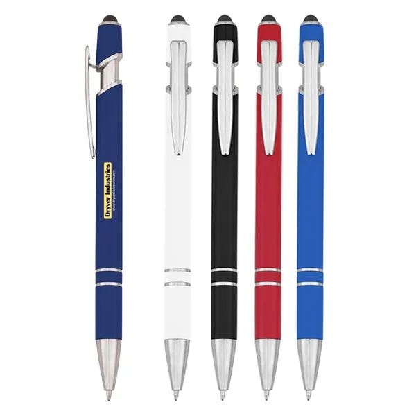 rABS constructed pen with plunger action mechanism, blue ink and stylus... from ASI 61125 Hit Promotional Products / Hit®