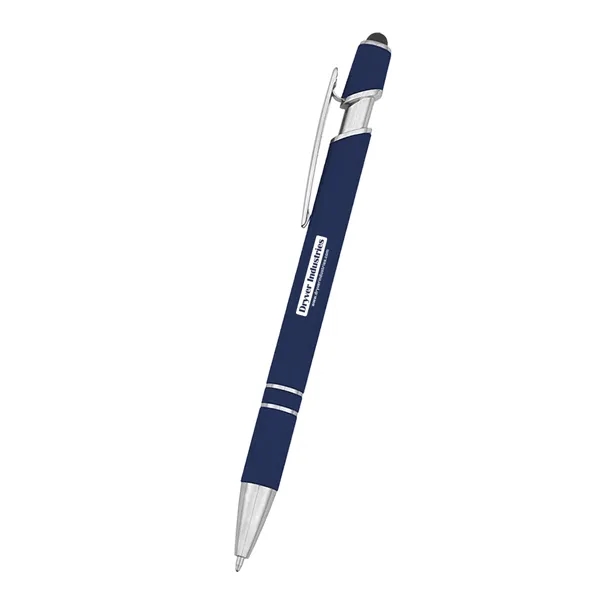 rABS constructed pen with plunger action mechanism, blue ink and stylus... from ASI 61125 Hit Promotional Products / Hit®