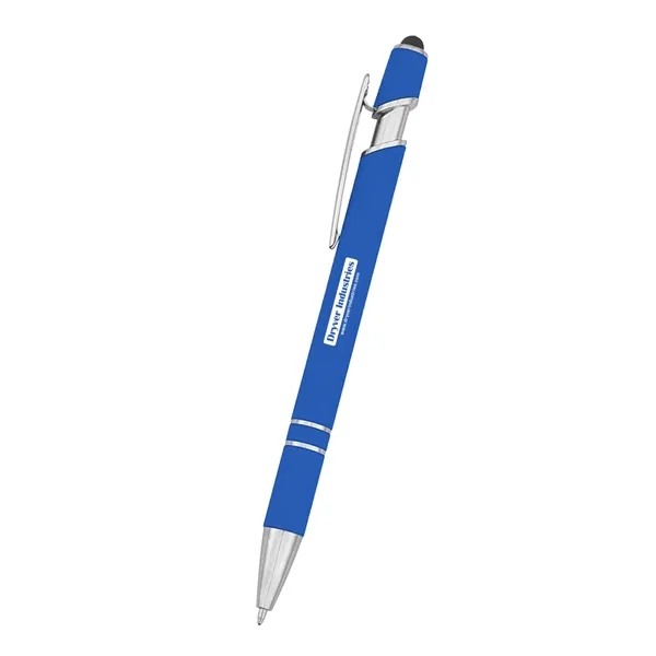 rABS constructed pen with plunger action mechanism, blue ink and stylus... from ASI 61125 Hit Promotional Products / Hit®