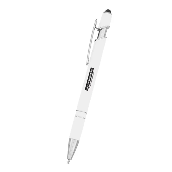 rABS constructed pen with plunger action mechanism, blue ink and stylus... from ASI 61125 Hit Promotional Products / Hit®