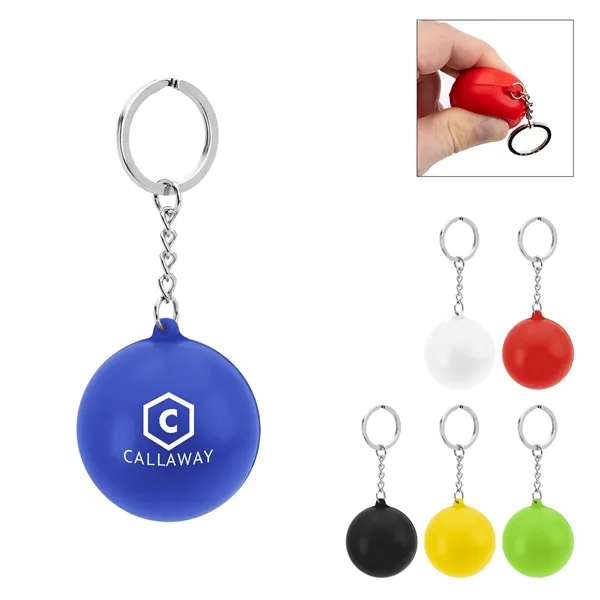 Round stress reliever with keychain.... from ASI 61125 Hit Promotional Products / Hit®