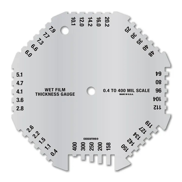 4.5" x 4.5" .032 4CP Octagonal Aluminum Wet Film Thickness Gauge... from ASI 53430 Executive Line / Executive Line®