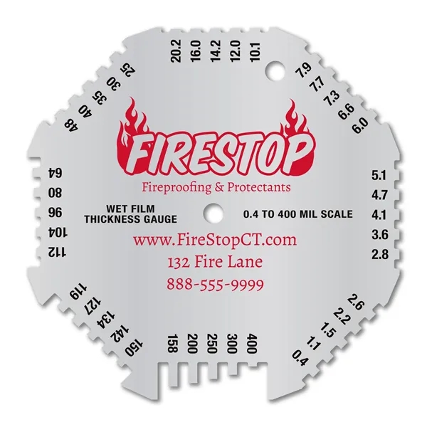 4.5" x 4.5" .032 4CP Octagonal Aluminum Wet Film Thickness Gauge... from ASI 53430 Executive Line / Executive Line®
