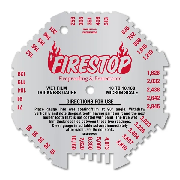 4.5" x 4.5" .032 4CP Octagonal Aluminum Wet Film Thickness Gauge... from ASI 53430 Executive Line / Executive Line®