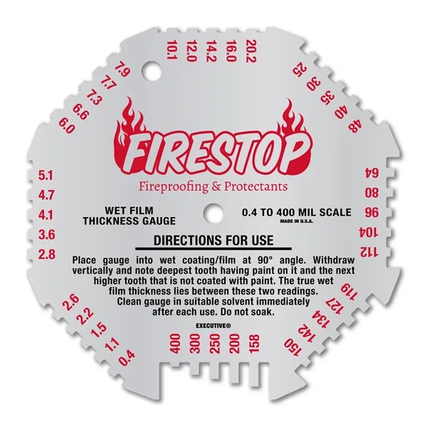 4.5" x 4.5" .032 4CP Octagonal Aluminum Wet Film Thickness Gauge... from ASI 53430 Executive Line / Executive Line®