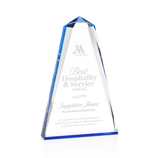 The Cotswold Award is an Elegant optical crystal award with blue... from ASI 84592 St Regis Group / St Regis