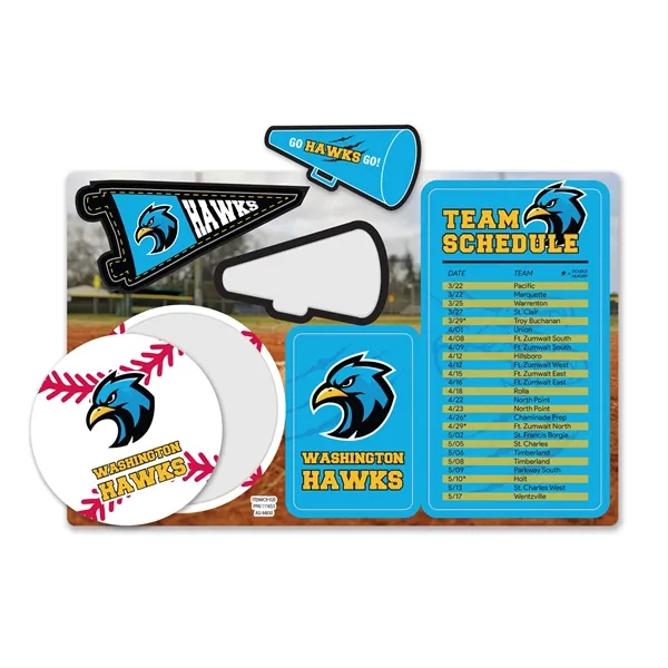 8 3/8" x 5 3/8" repositionable vinyl sport schedule with five... from ASI 44830 The Chest