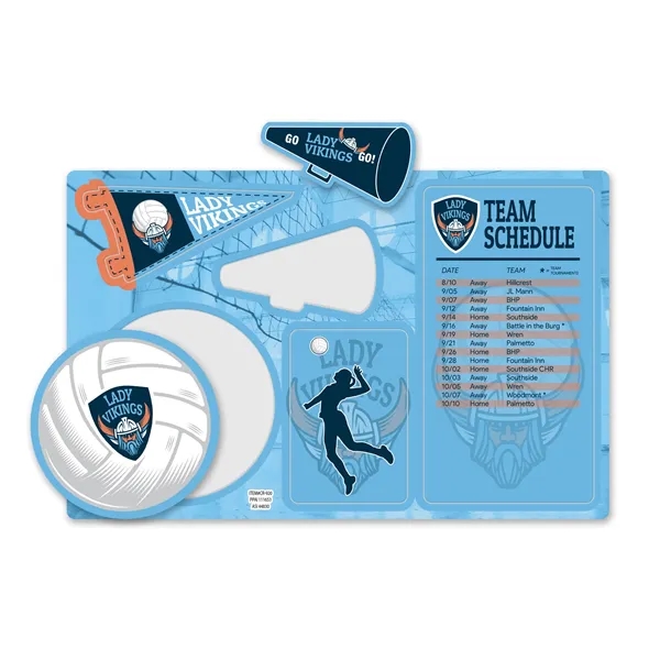 8 3/8" x 5 3/8" repositionable vinyl sport schedule with five... from ASI 44830 The Chest