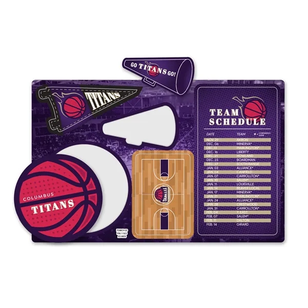 8 3/8" x 5 3/8" repositionable vinyl sport schedule with five... from ASI 44830 The Chest