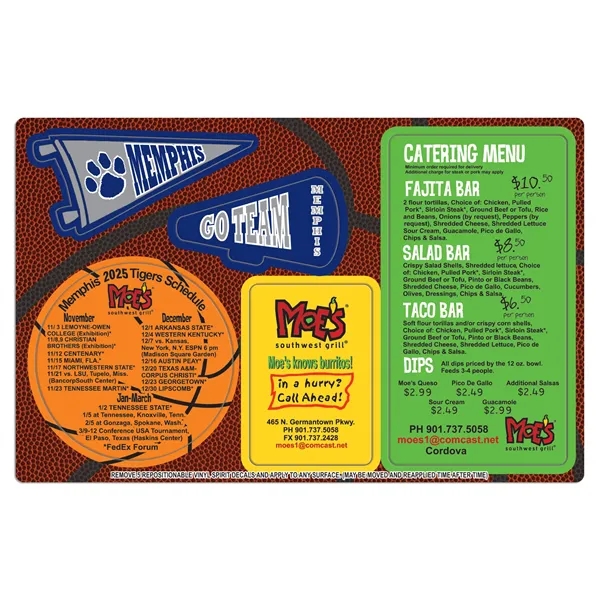 8 3/8" x 5 3/8" repositionable vinyl sport schedule with five... from ASI 44830 The Chest