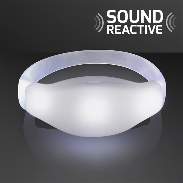 Blank or imprinted. Custom Sound Activated Light Up White LED Flashing... from ASI 34194 ALightPromos / Alight Promotional Products