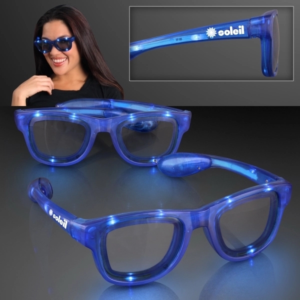 Blank or imprinted. Custom cool shades - LED party glasses; batteries... from ASI 34194 ALightPromos / Alight Promotional Products