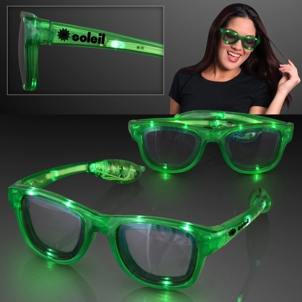 Blank or imprinted. Custom cool shades - LED party glasses; batteries... from ASI 34194 ALightPromos / Alight Promotional Products