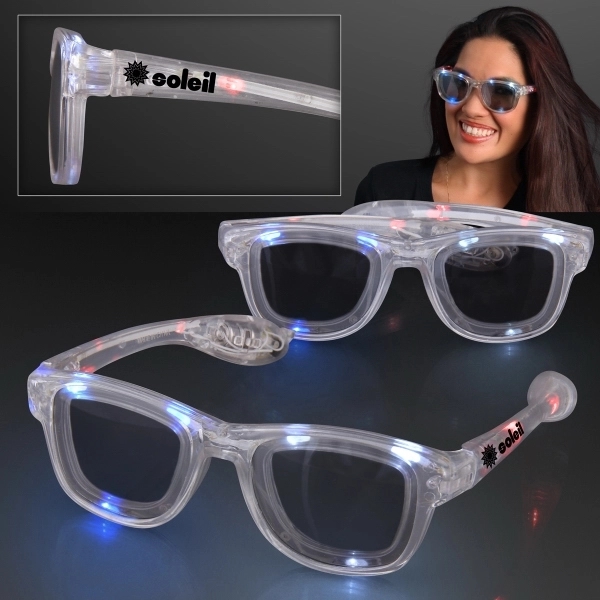 Blank or imprinted. Custom cool shades - LED party glasses; batteries... from ASI 34194 ALightPromos / Alight Promotional Products