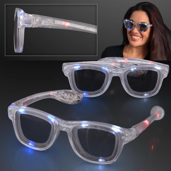 Blank or imprinted. Custom cool shades - LED party glasses; batteries... from ASI 34194 ALightPromos / Alight Promotional Products