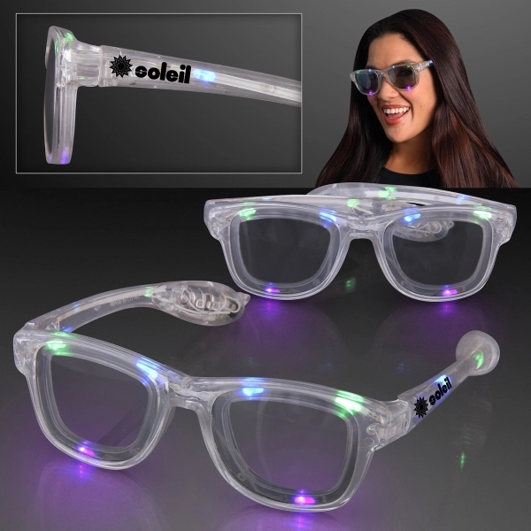 Blank or imprinted. Custom cool shades - LED party glasses; batteries... from ASI 34194 ALightPromos / Alight Promotional Products