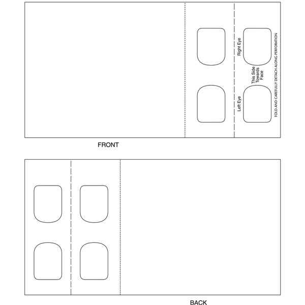 Postcard with decoder blue / blue lens with Decoder Glasses attached.... from ASI 80485 Rainbow Symphony Inc