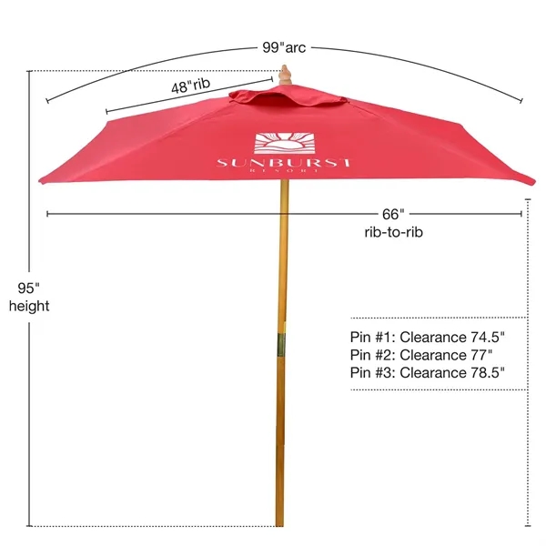 With a bold square canopy, this durable wood umbrella blends eco-friendly... from ASI 87188 Showdown Displays